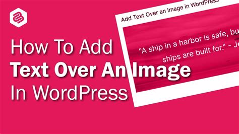 how to add text over image in wordpress