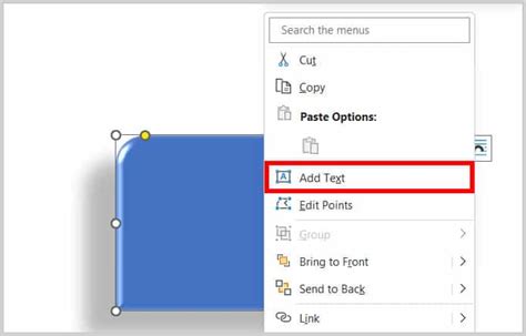 how to add text to a shape in word