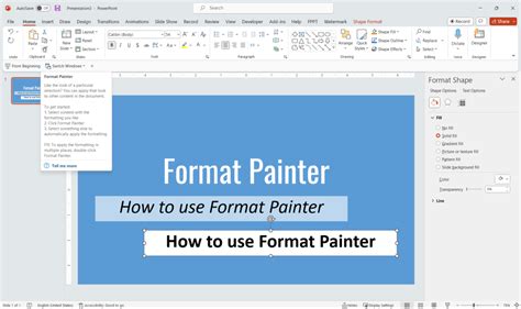 how to add the format painter button to the quick access toolbar in powerpoint