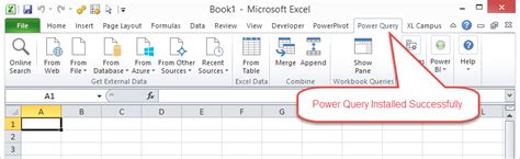 how to add the power query tab in excel