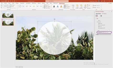 how to add transparency in powerpoint