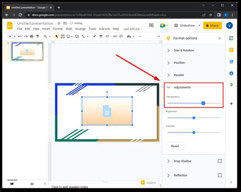 how to add transparent background images in google slides