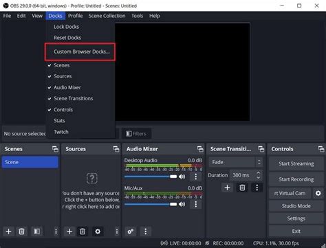 how to add twitch chat to obs
