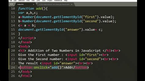 how to add two numbers in javascript