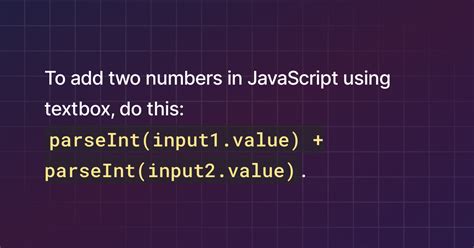 how to add two numbers in javascript using button