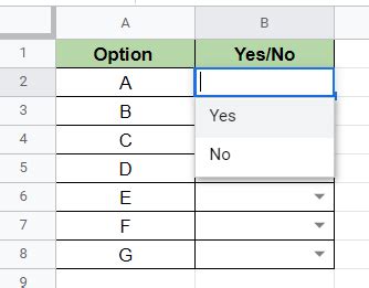 how to add up yes and no in google sheets