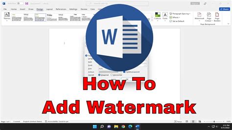 how to add watermark image in ms word
