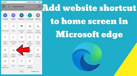 how to add web page to home screen microsoft edge
