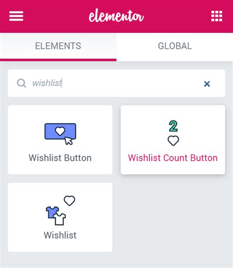 how to add wishlist icon in header wordpress elementor