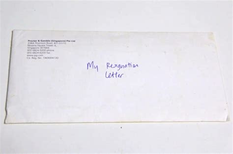how to address an envelope for a resignation letter