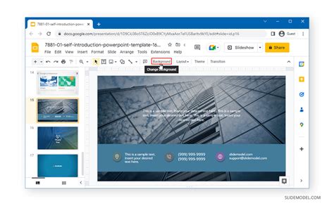 how to adjust background image in google slides