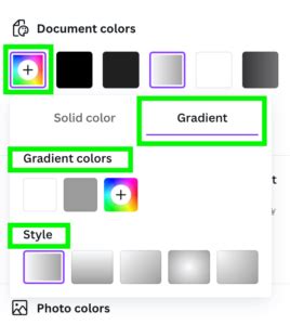 how to adjust gradient background in canva