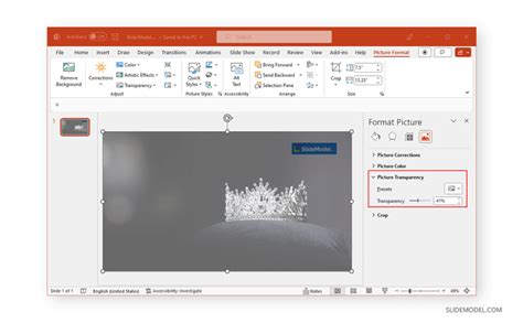 how to adjust image transparency in ppt