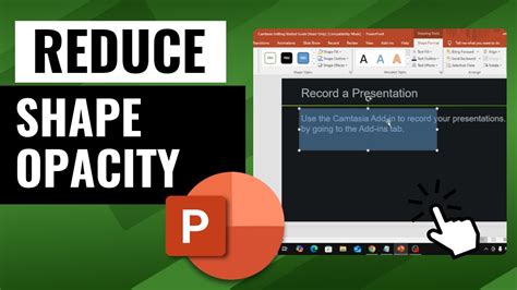 how to adjust opacity of shape in ppt