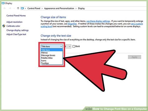 how to adjust text size on computer screen