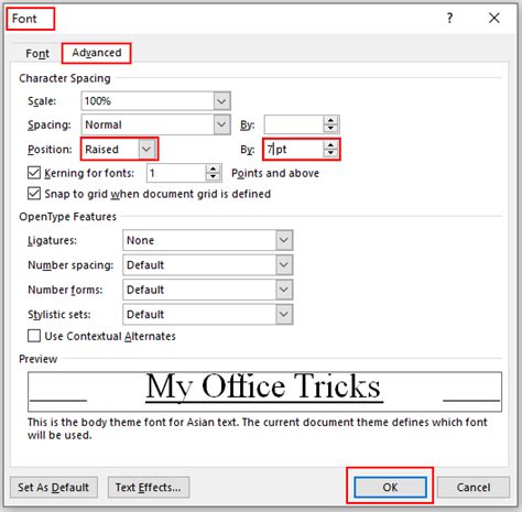 how to adjust text spacing in word table