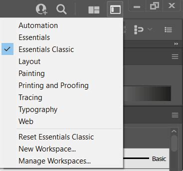 how to adjust workspace in illustrator