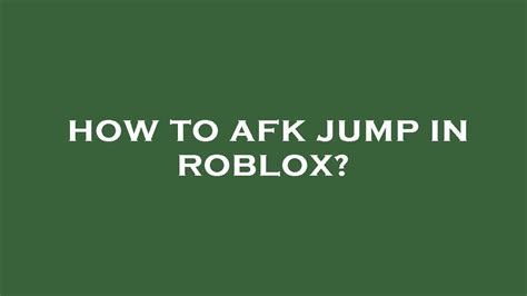 how to afk jump in roblox pc