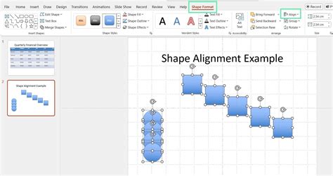 how to align multiple shapes in ppt