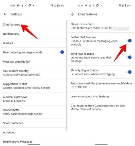 how to allow android messages on ipad