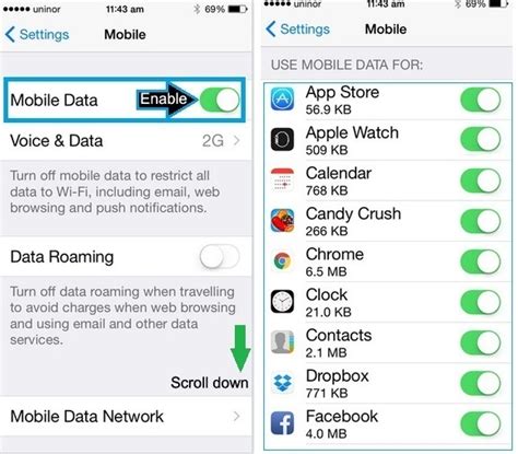 how to allow apps to use mobile data