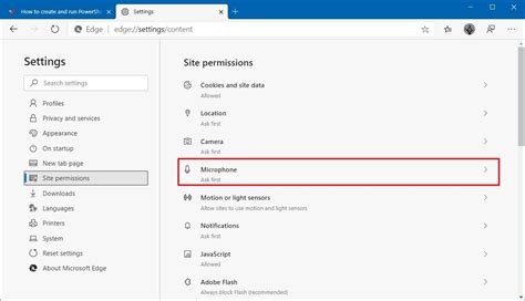 how to allow microphone access on edge