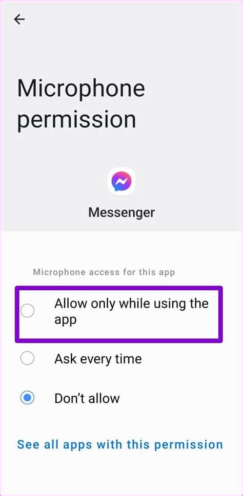 how to allow microphone on messenger iphone