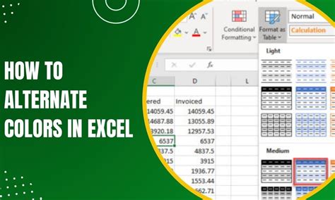 how to alternate colors in excel spreadsheet