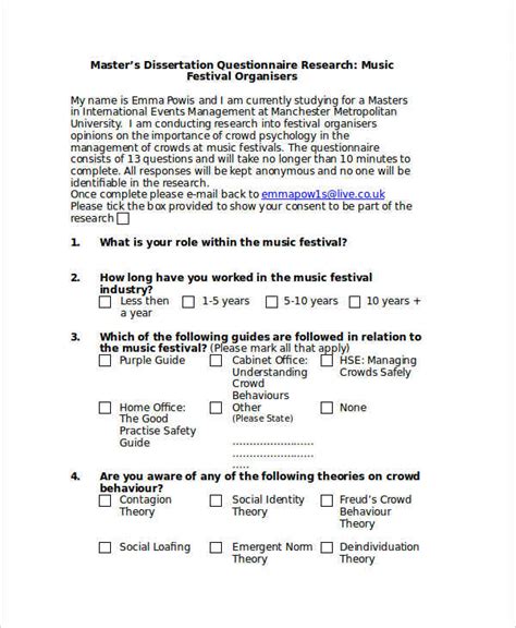 how to analyse a questionnaire for a dissertation