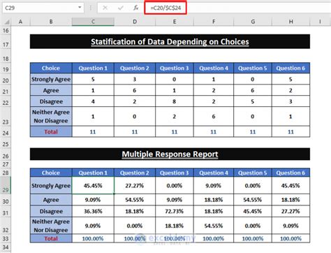 how to analyze survey data with multiple responses in excel