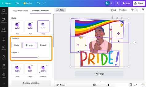 how to animate presentation in canva