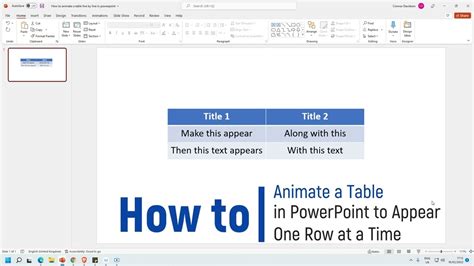 how to animate text in a table in powerpoint