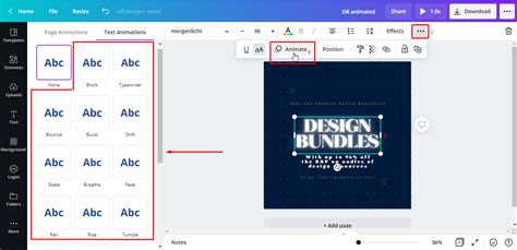 how to animate text in canva for free
