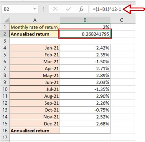 how to annualize a number in excel