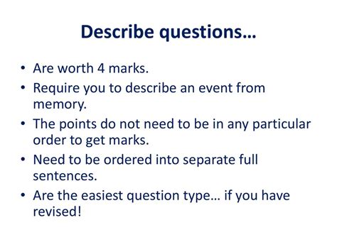how to answer describe questions in business