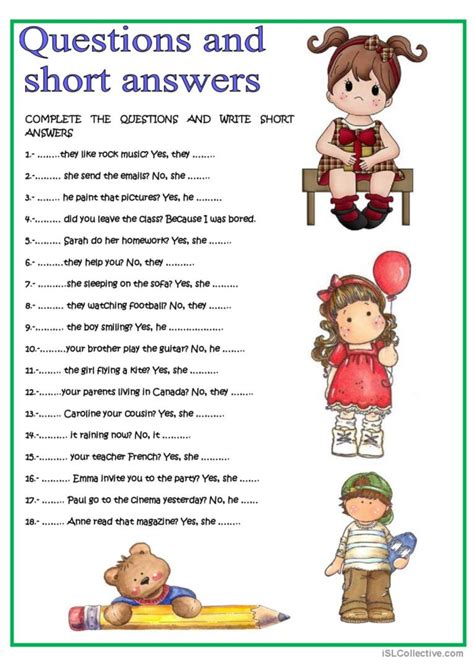 how to answer short answer questions english