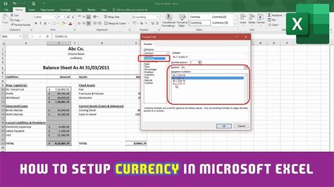 how to apply alternate currency format in excel