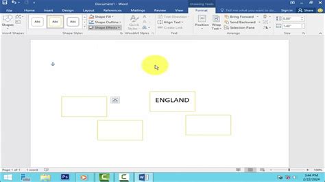 how to apply an offset bottom right shadow text effect in word