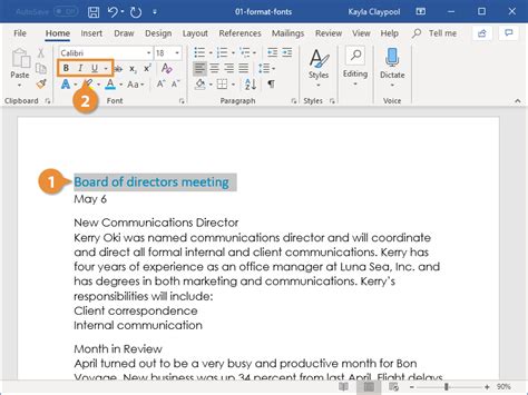 how to apply bold formatting in word