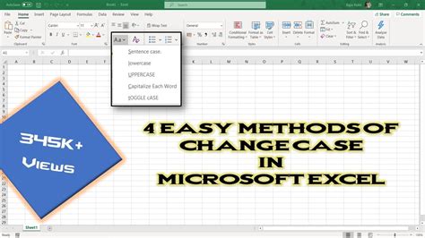 how to apply change case in excel