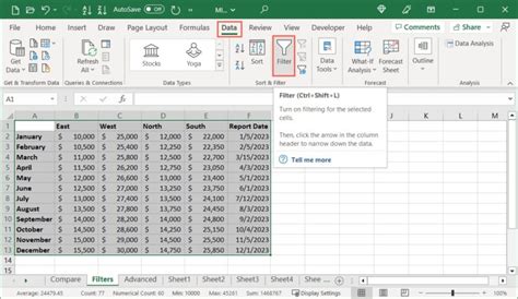 how to apply filter based on a list in excel