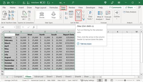 how to apply filter in excel online