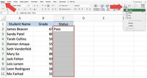 how to apply formula in excel for entire column