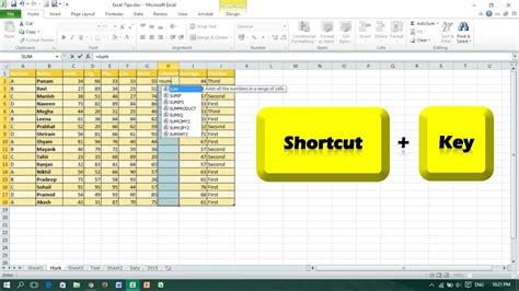 how to apply formula in excel shortcut