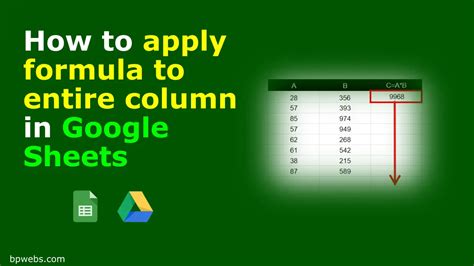 how to apply google sheets formula to entire column