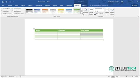 how to apply list table 3 in word