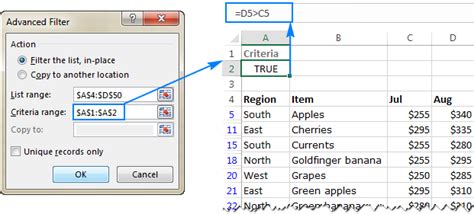 how to apply range filter in excel