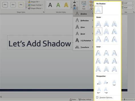 how to apply shadow text effect in powerpoint