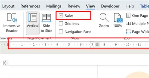 how to apply the ruler in word