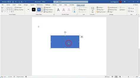 how to apply the shadow shape effect offset center in word
